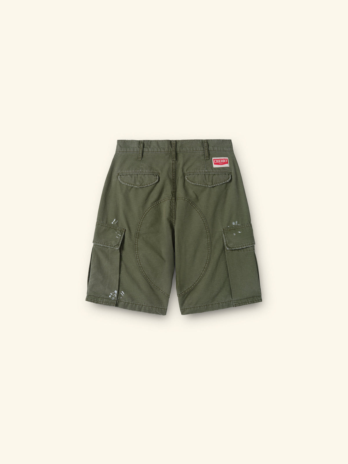 Wide Leg Cargo Shorts (Army Green)