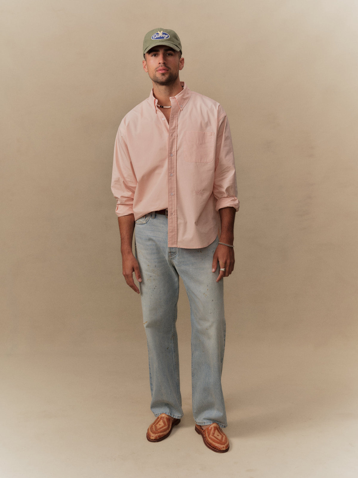 Boxy Oxford Shirt (Pink)