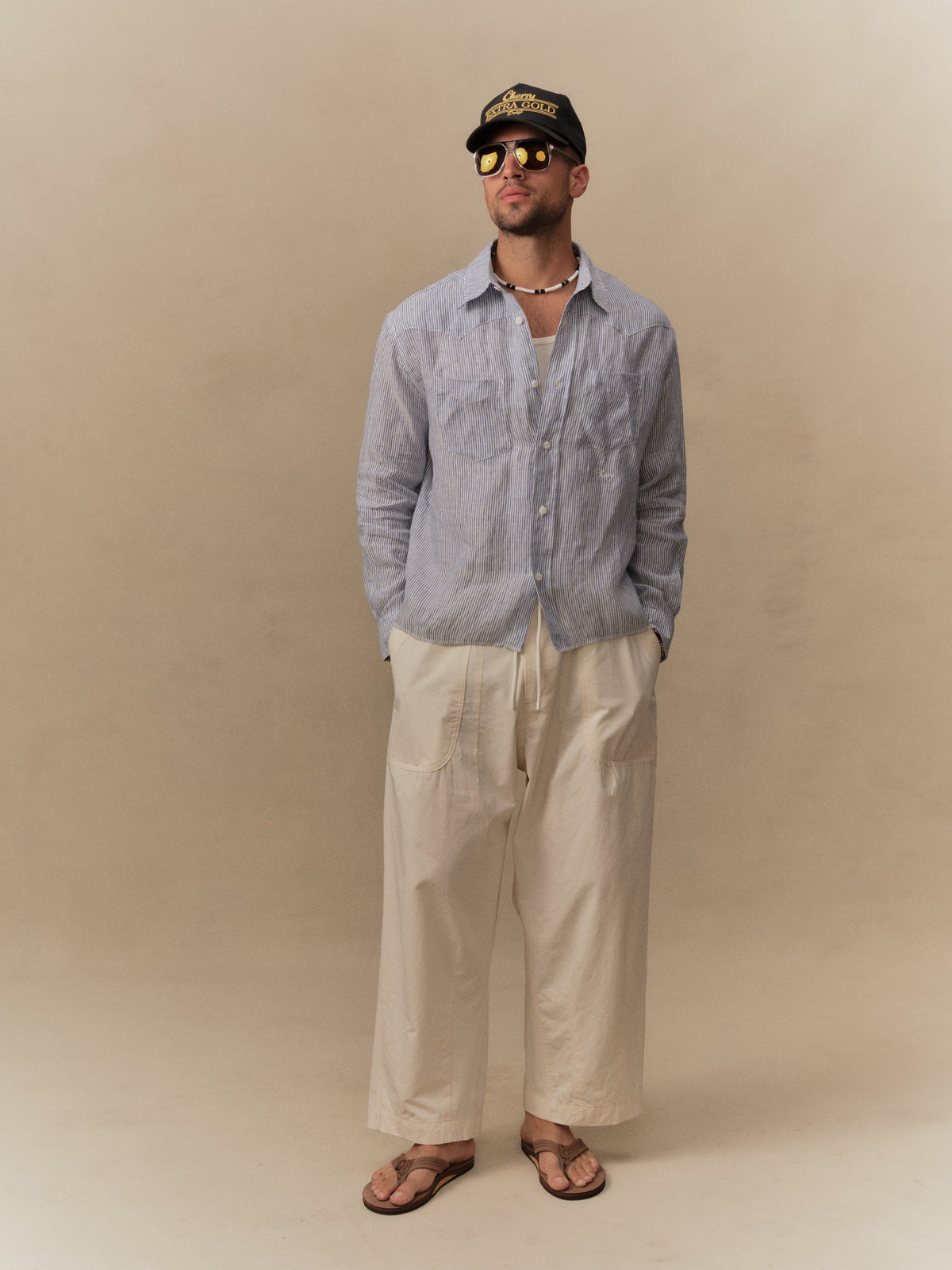 Twill Parachute Pants (Ivory)