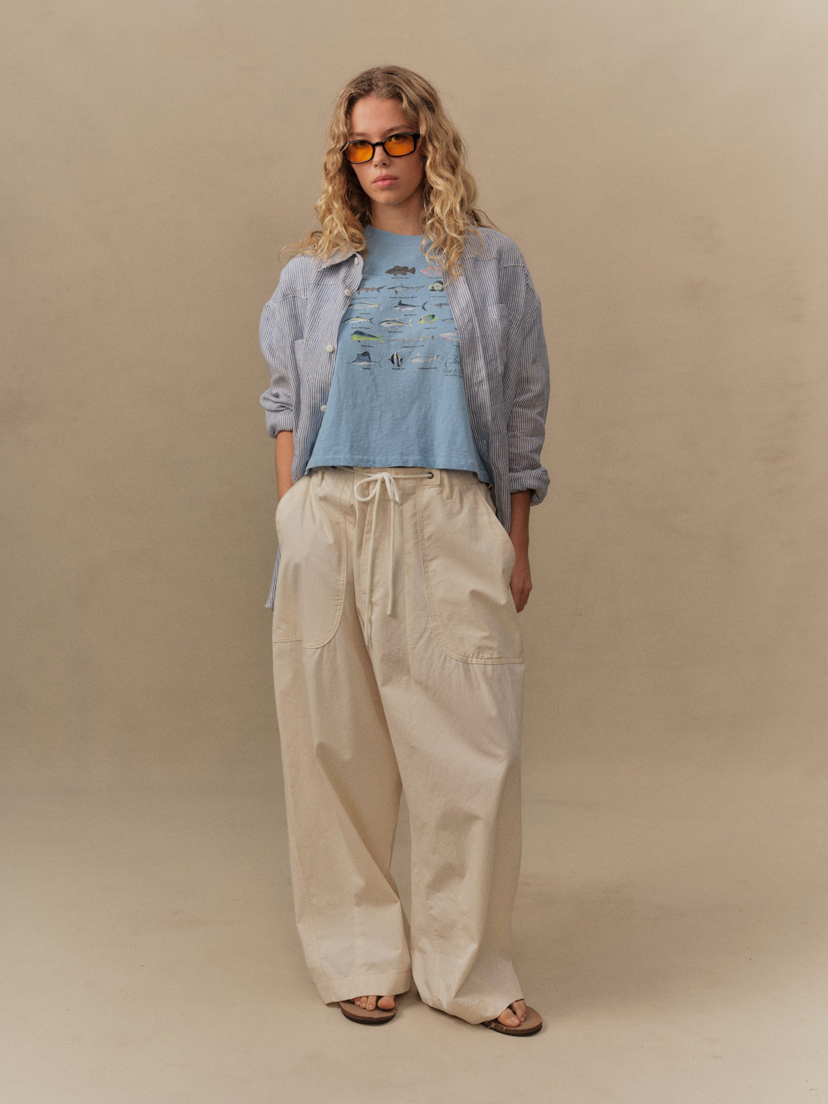 Twill Parachute Pants (Ivory)