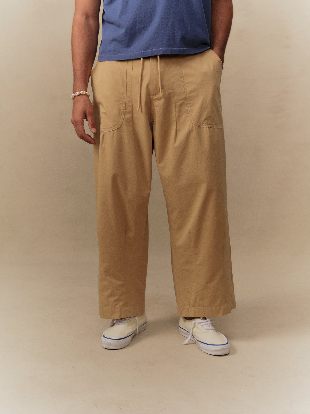 Twill Parachute Pants (Camel)