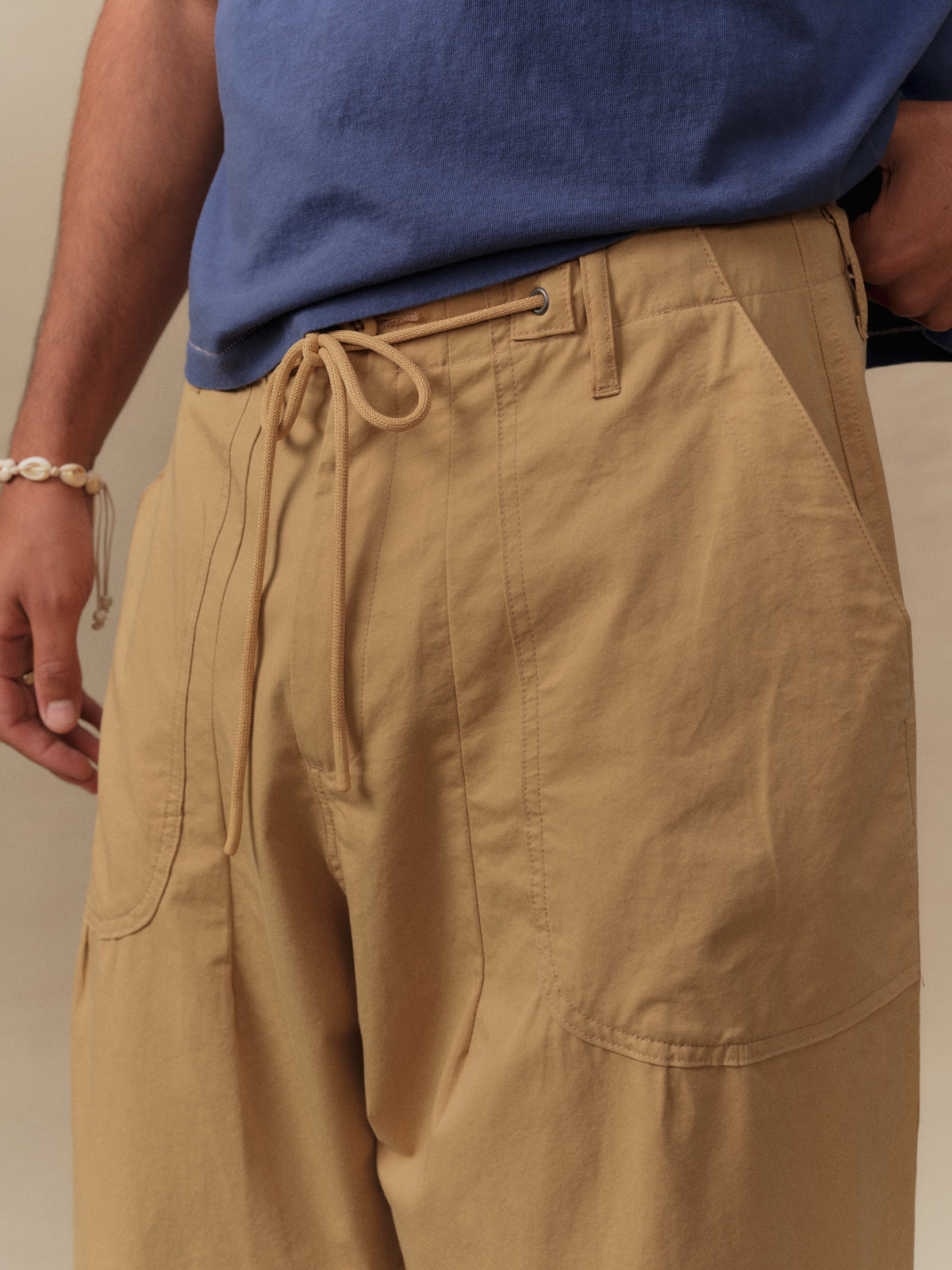 Twill Parachute Pants (Camel)