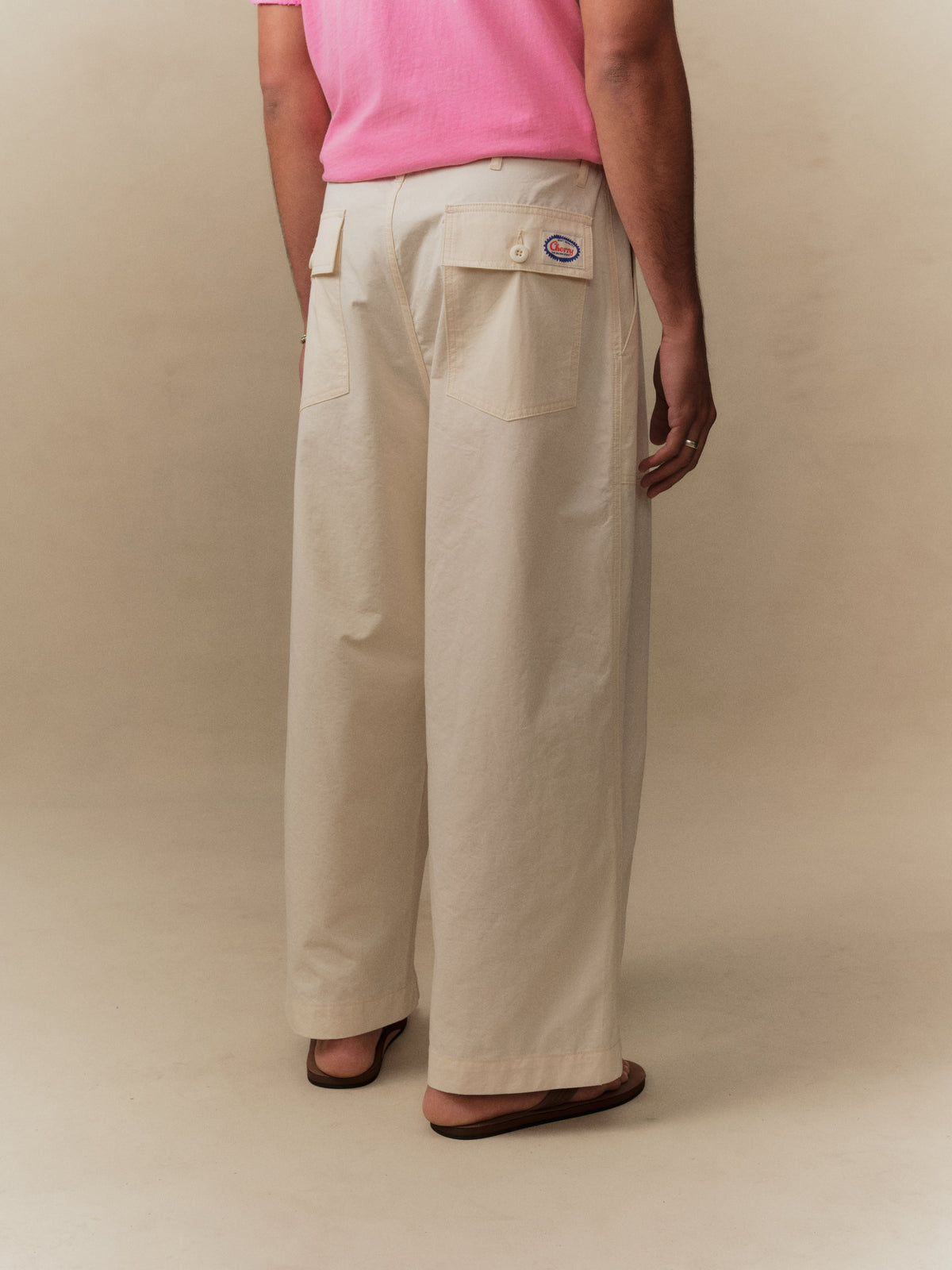 Twill Parachute Pants (Ivory)