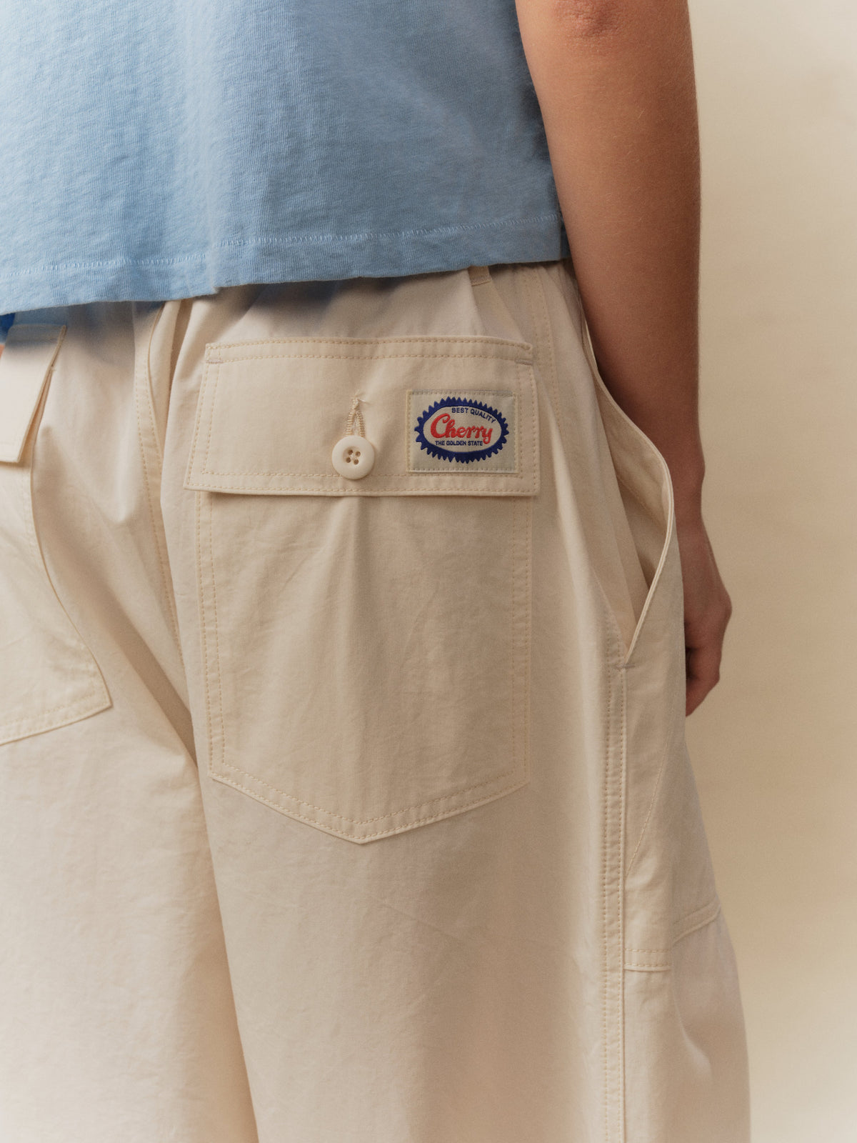 Twill Parachute Pants (Ivory)