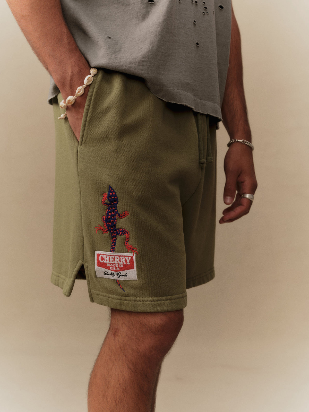 Gecko Sweatshorts (Cactus)
