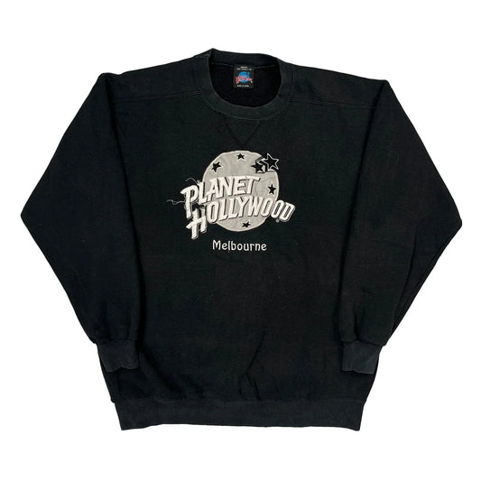 Planet Hollywood Graphic Sweatshirt - Medium Black Cotton