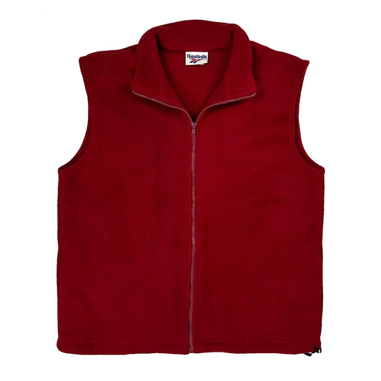 Reebok Fleece Vest - Large Red Polyester