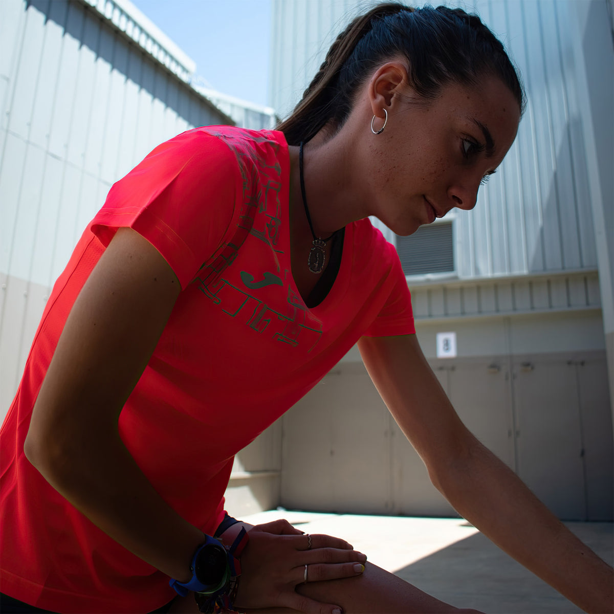 Joma Elite VIII Logo Maglietta Fluor Coral