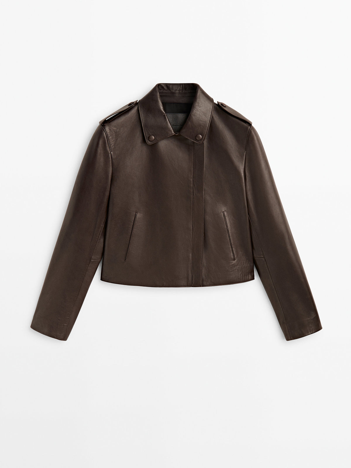 Chaqueta biker piel napa - MARRÓN