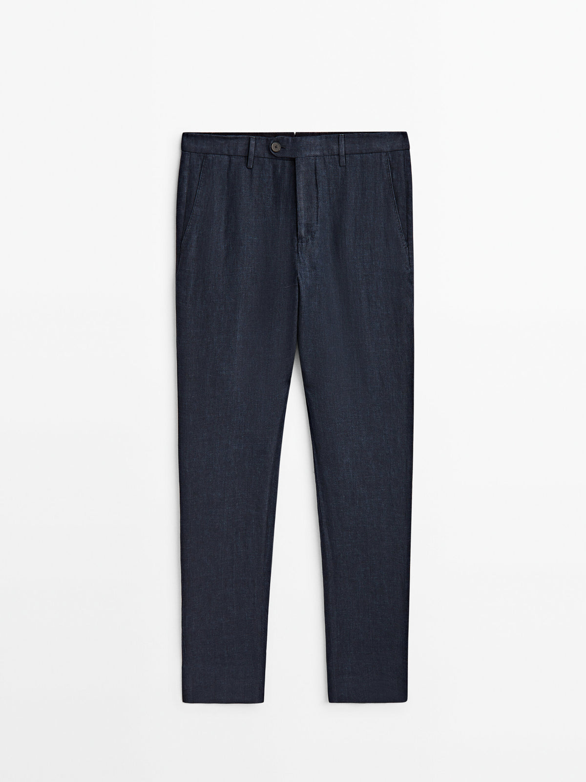 Pantalón traje lino sarga azul marino - AZUL MARINO