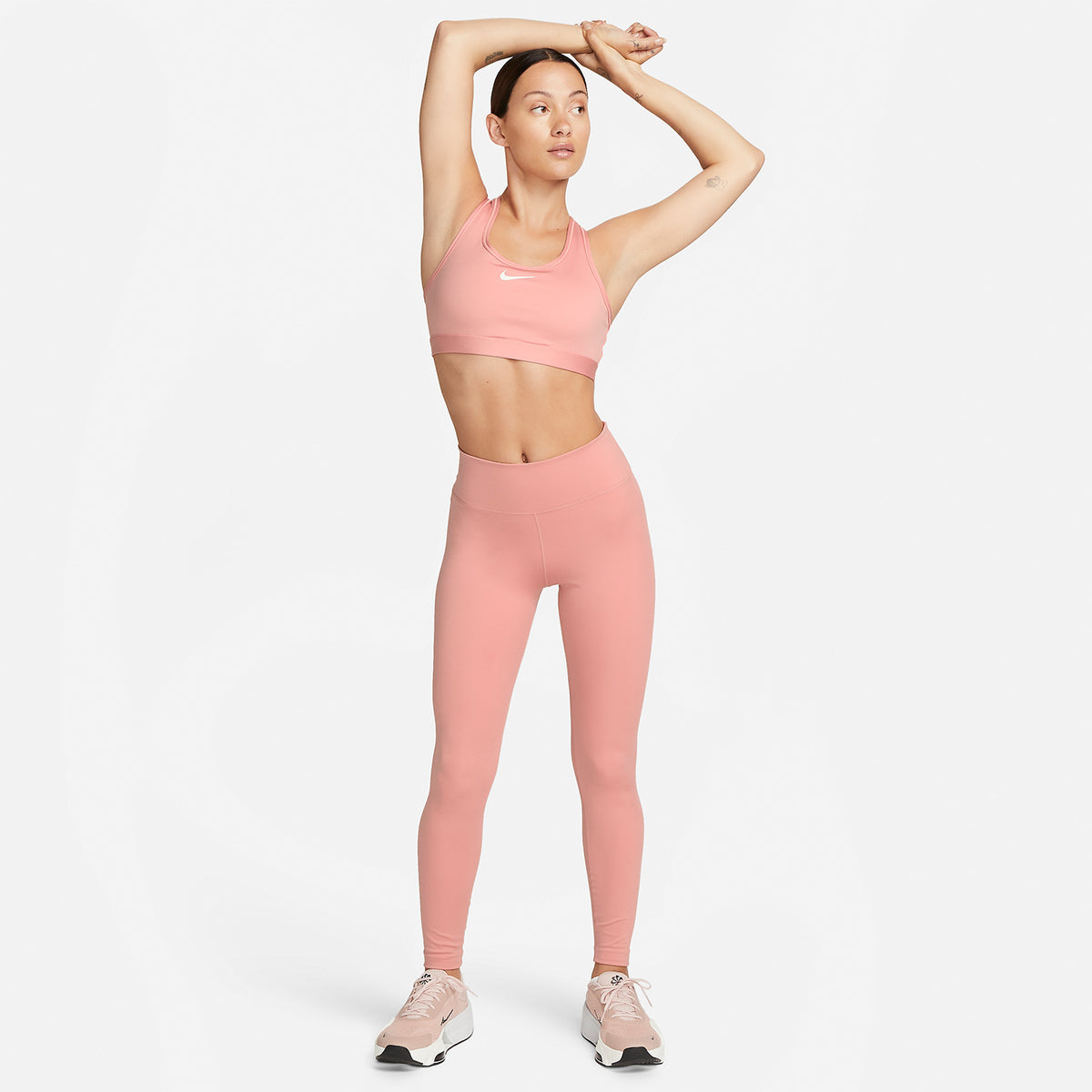 Nike Swoosh Dri-FIT Reggiseno Sportivo Red Stardust/White