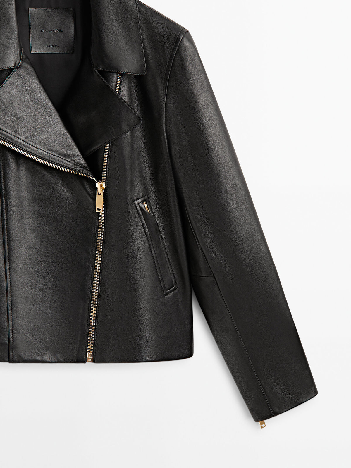 Chaqueta biker piel napa - NEGRO