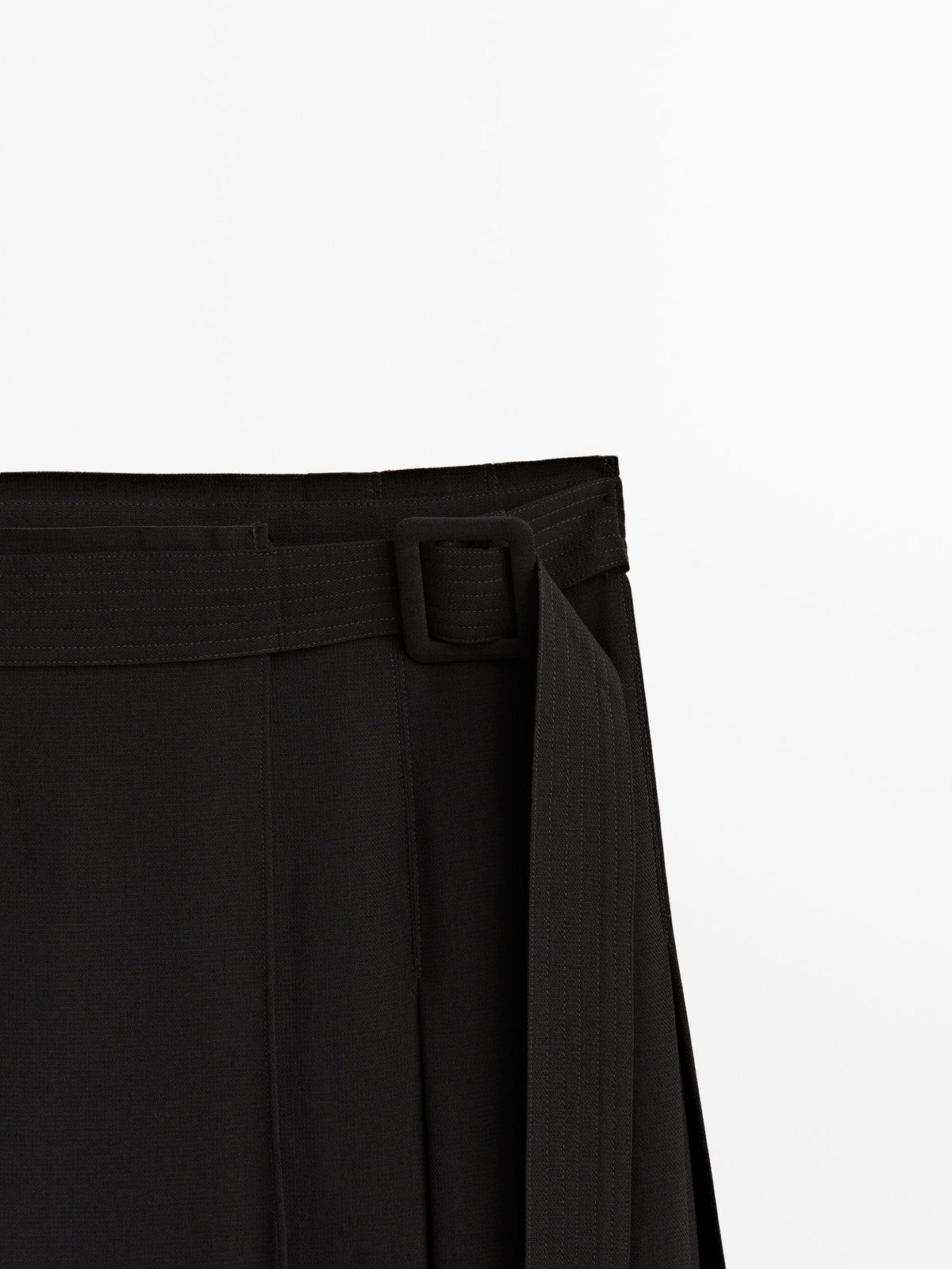 Falda midi tablas negra - NEGRO