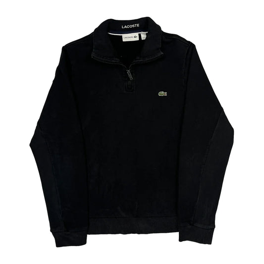 Lacoste 1/4 Zip - Small Black Cotton