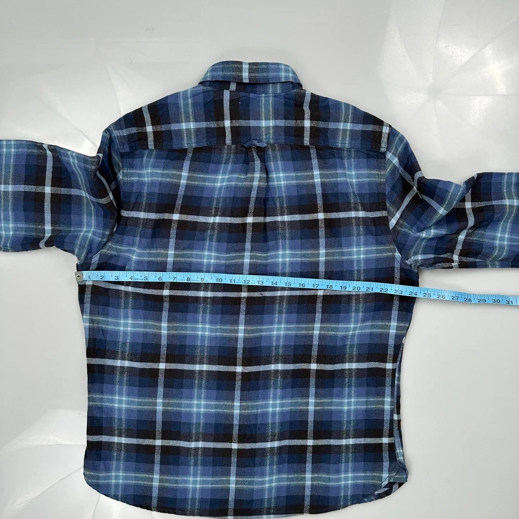 Jachs Checked Flannel Shirt - XL Blue Cotton