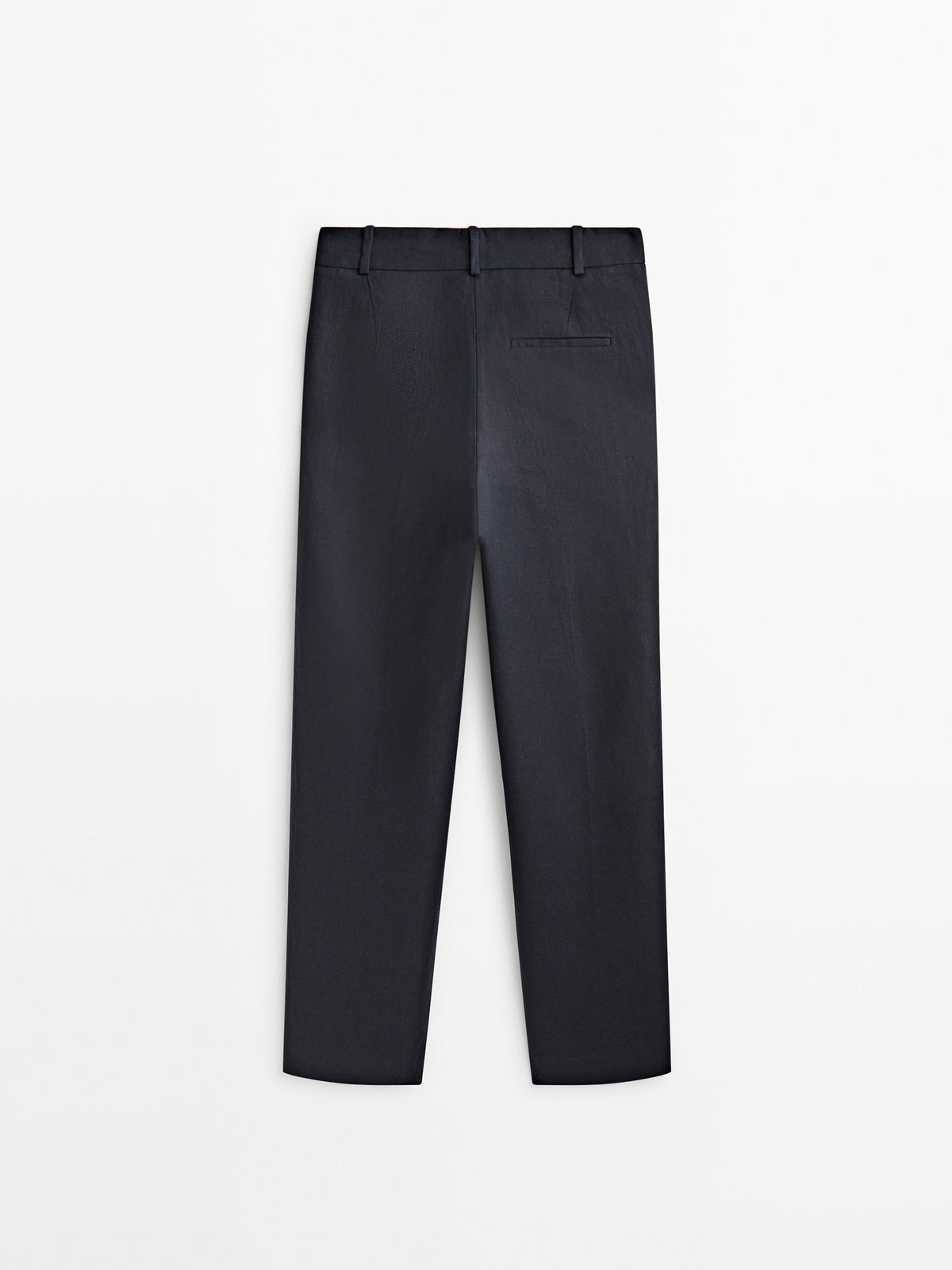 Pantalón traje 100% lino doble trabilla - AZUL MARINO