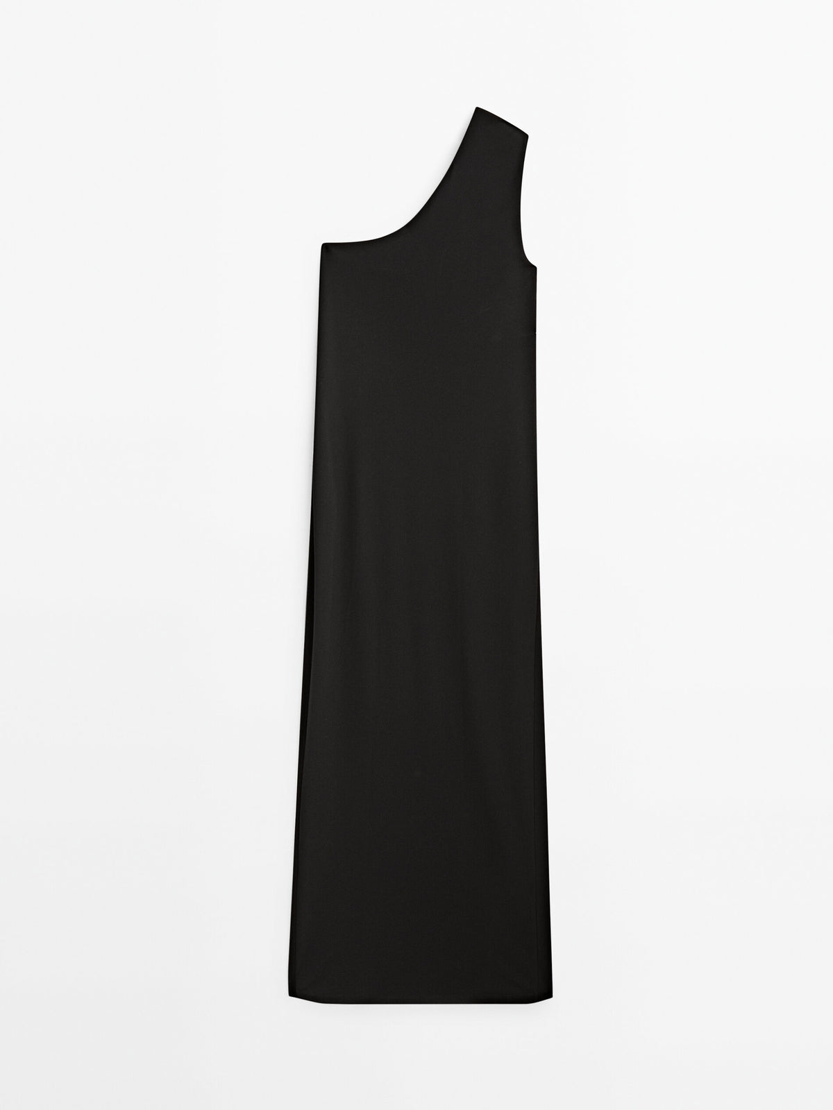 Vestido asimétrico detalle pieza - NEGRO