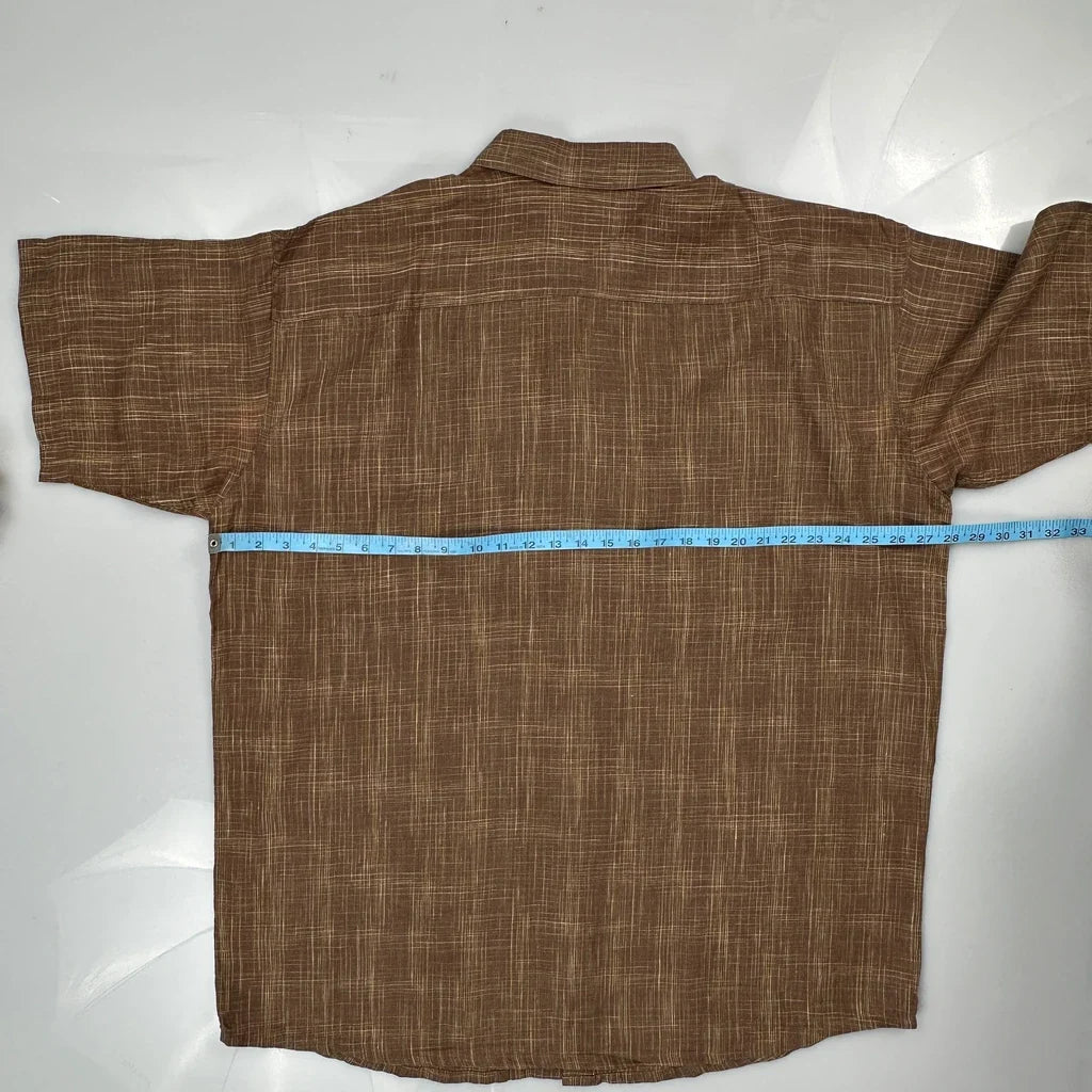 Patagonia Short Sleeve Shirt - XL Brown Linen
