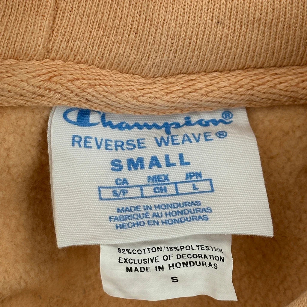 Reverse Weave Champion Hoodie - Small Beige Cotton Blend