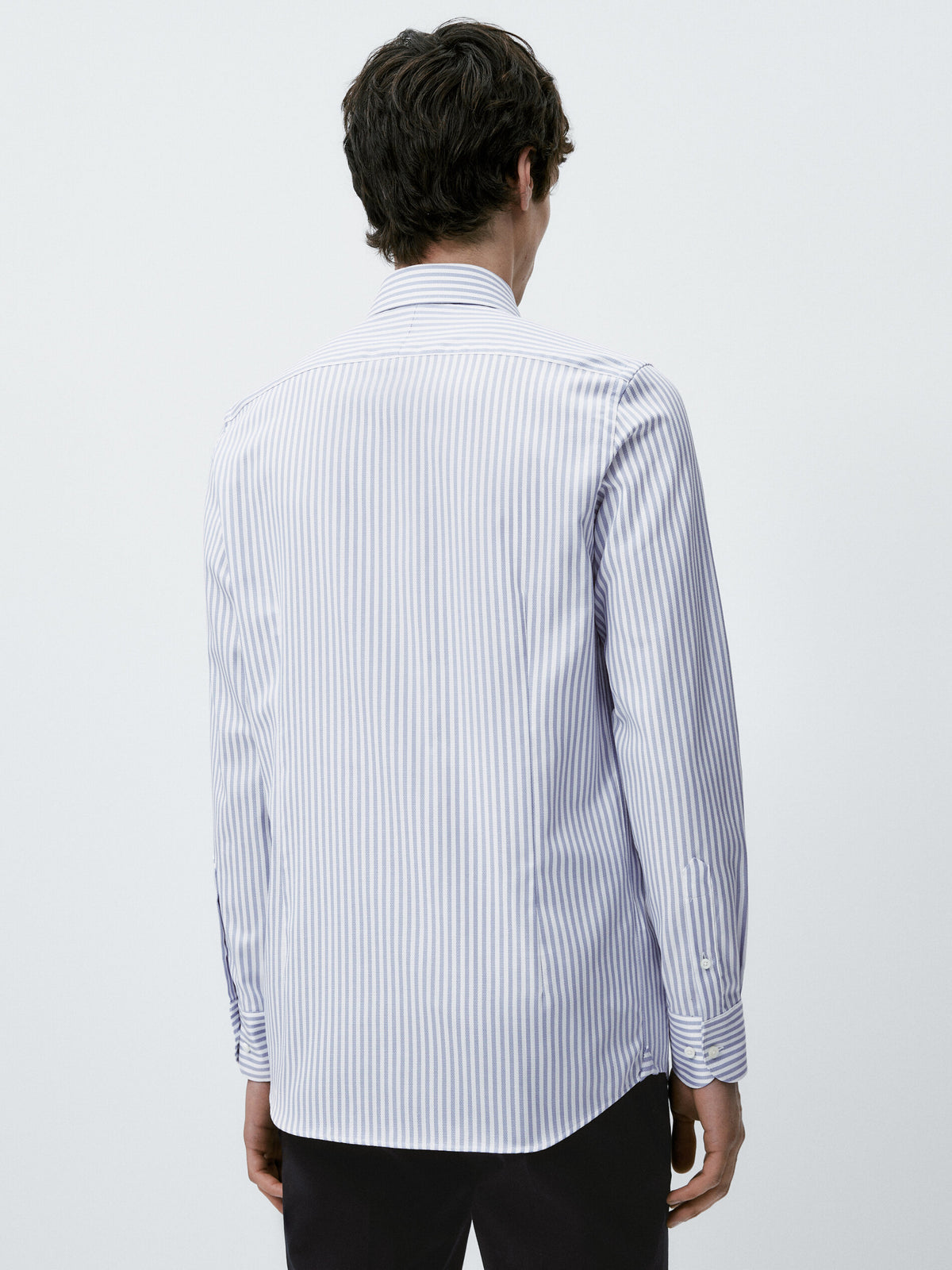 Camisa rayas estructura easy iron slim fit - AZUL