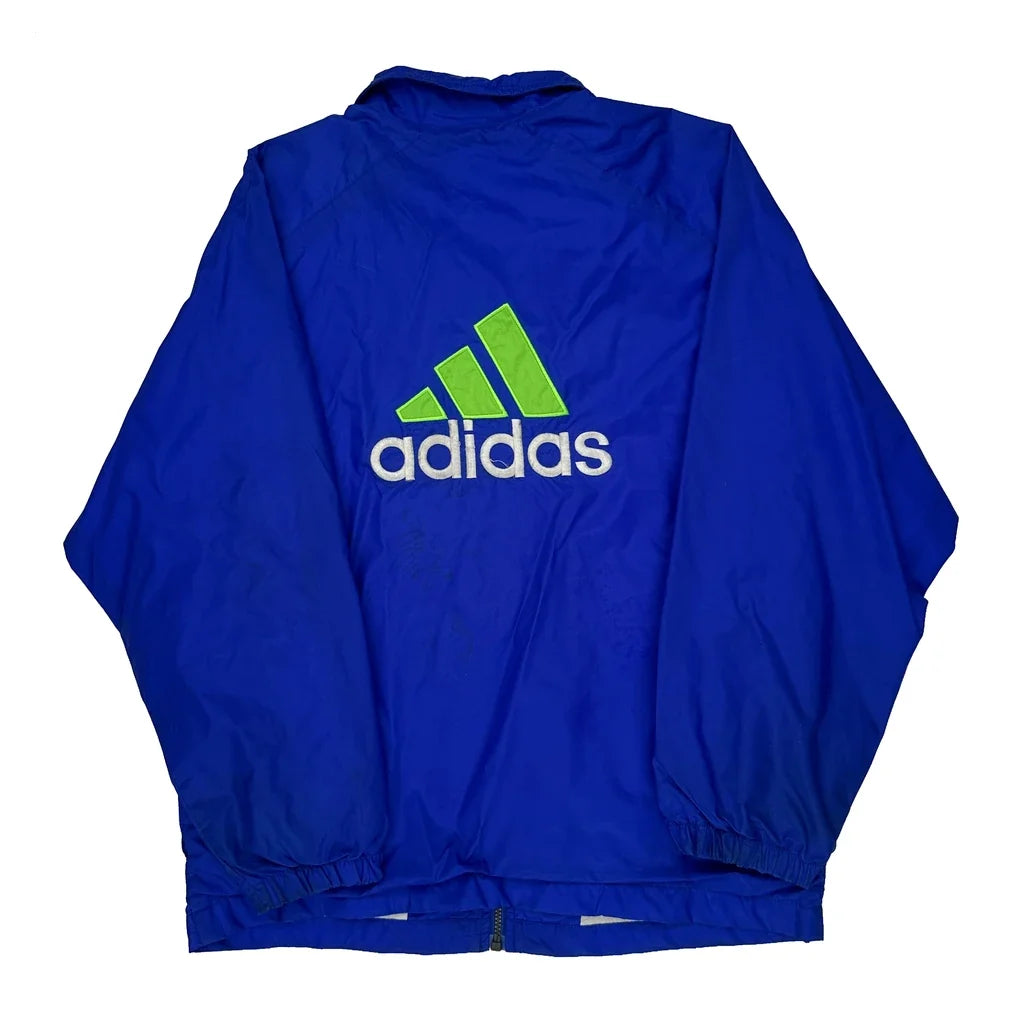 Adidas Windbreaker - Large Blue Nylon