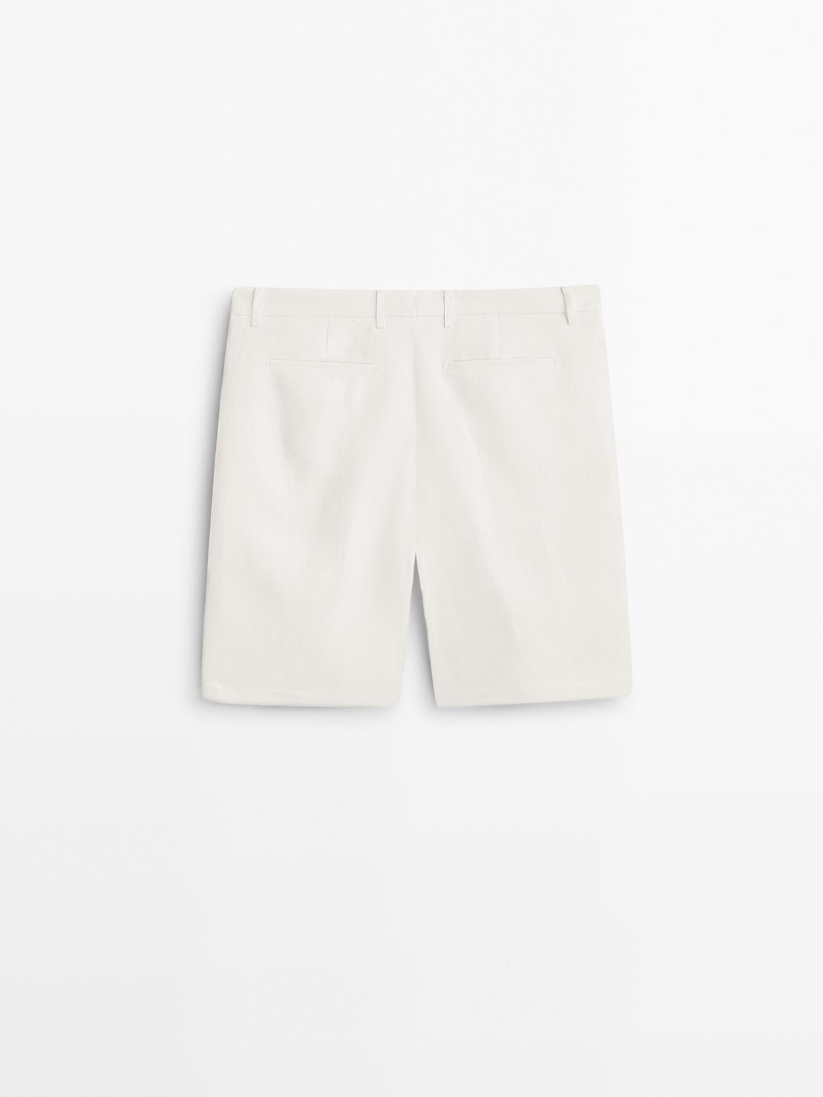 Bermuda pinzas 100% lino -Studio - BLANCO