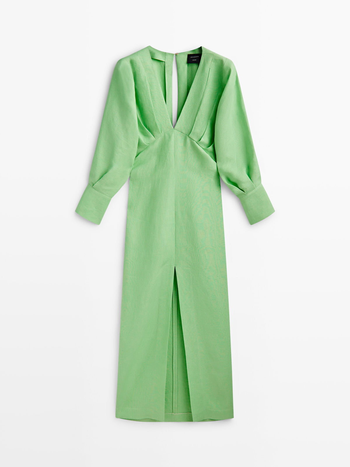 Vestido detalle pliegues abertura -Studio - VERD.MANZ
