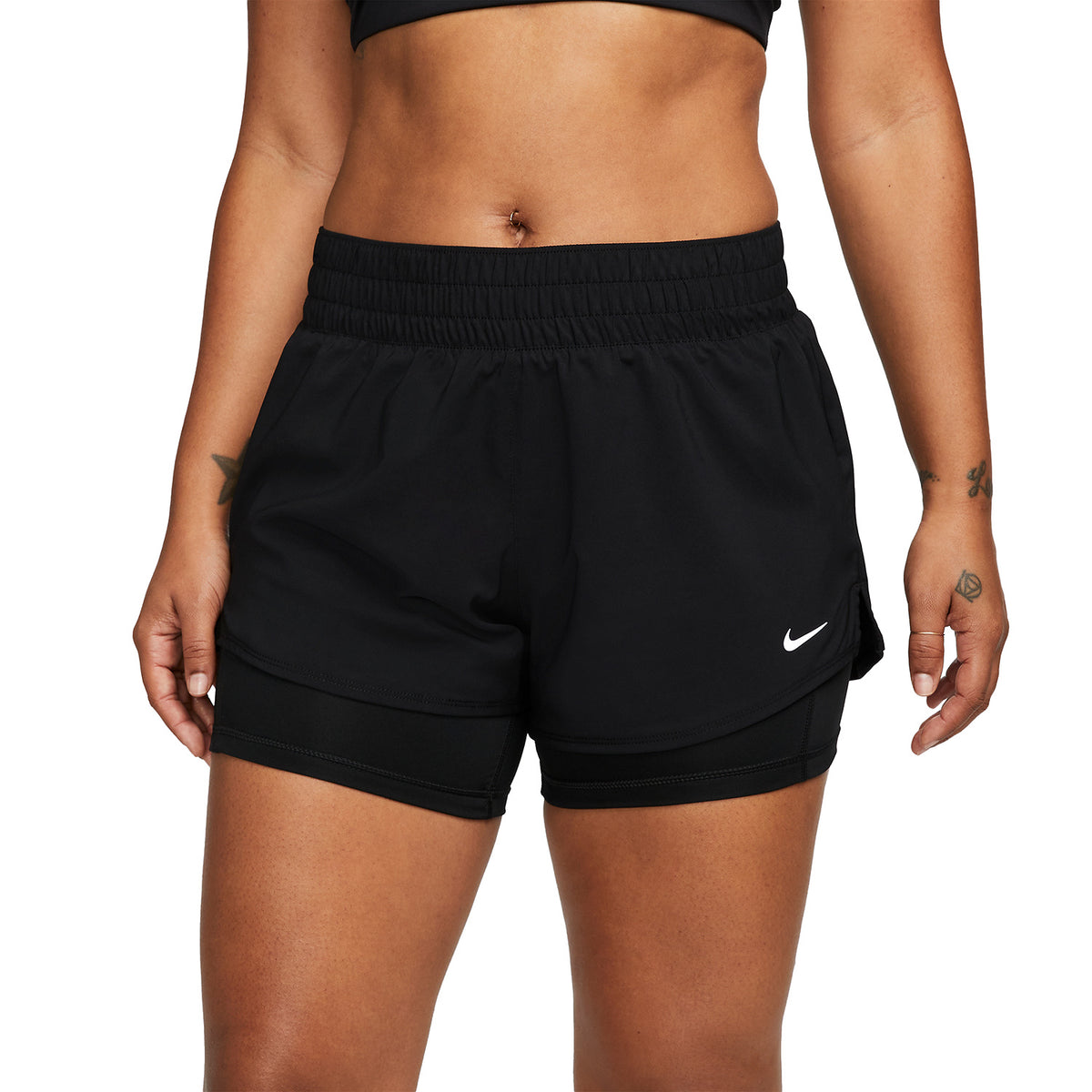 Nike Dri-FIT One 2 in 1 3in Pantaloncini Black/Reflective Silver