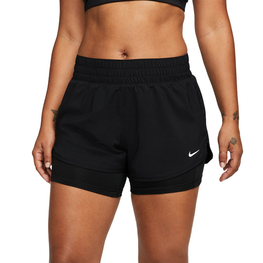 Nike Dri-FIT One 2 in 1 3in Pantaloncini Black/Reflective Silver
