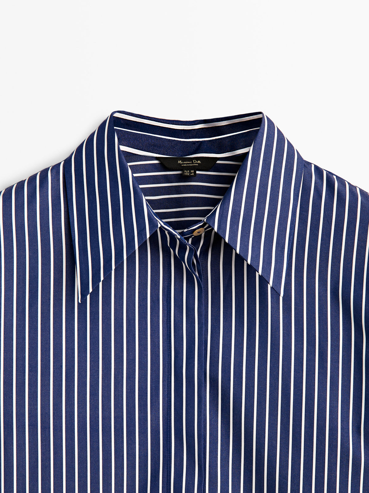 Camisa popelín algodón rayas - AZUL MARINO
