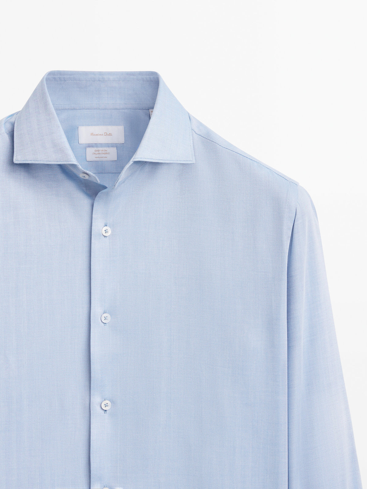 Camisa espiga algodón regular fit - CELESTE