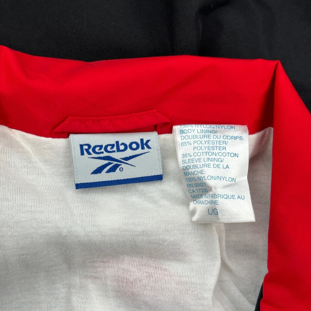 Reebok Windbreaker - Large Black Nylon