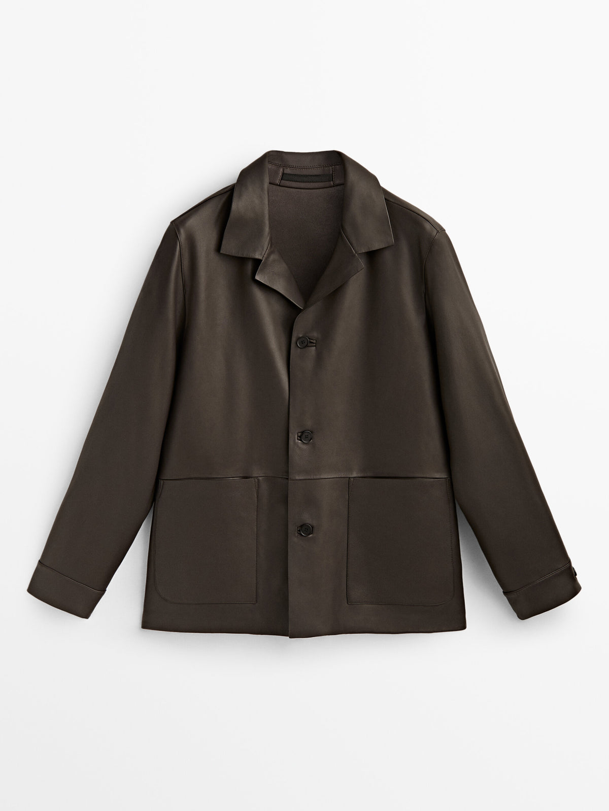 Sobrecamisa piel napa -Studio - TOSTADO OSCURO