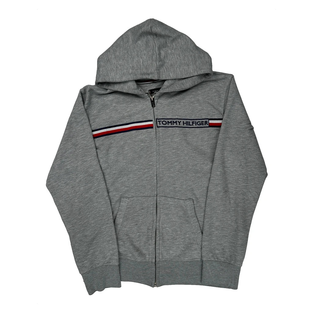 Tommy Hilfiger Hoodie - Large Gray Cotton Blend