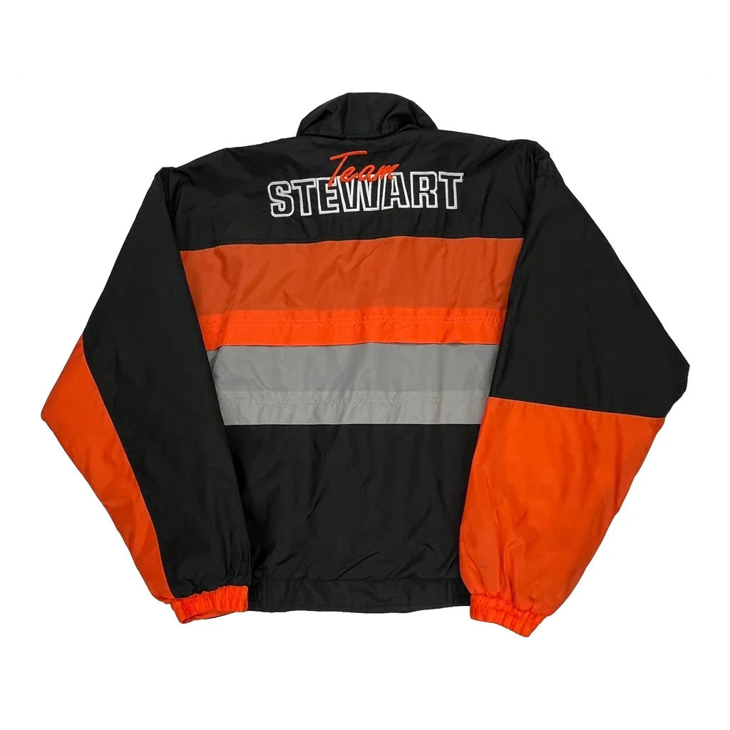 Team Stewart Competitors View Graphic Windbreaker - Medium Black Polyester