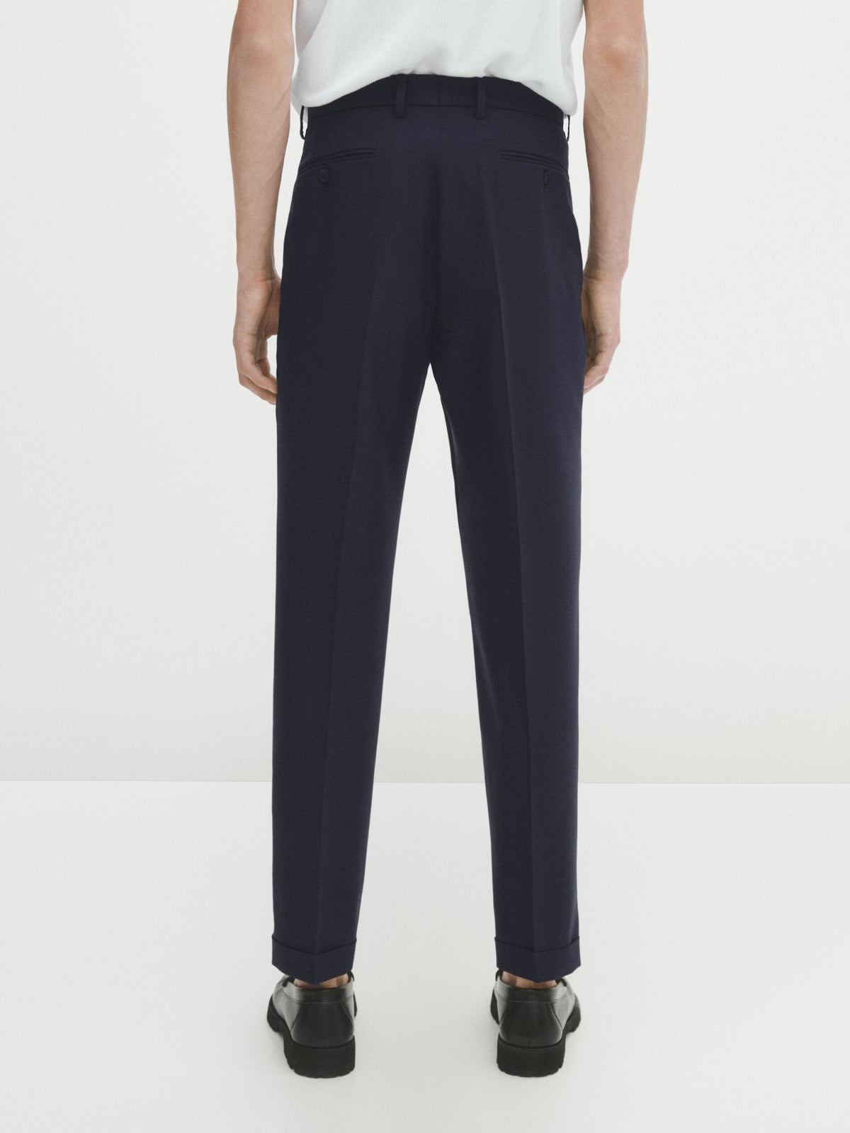 Pantalón traje azul lana - AZUL