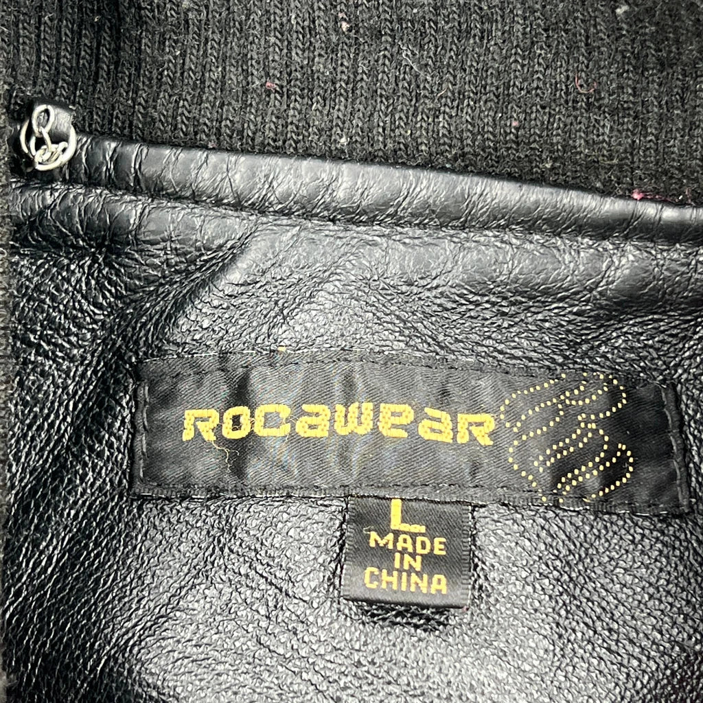 Rocawear Studded Bomber Jacket - Large Black Polyester