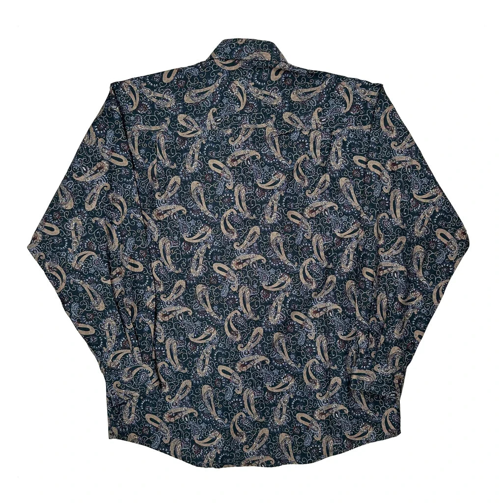 Henry Grethel Patterned Shirt - Medium Blue Cotton