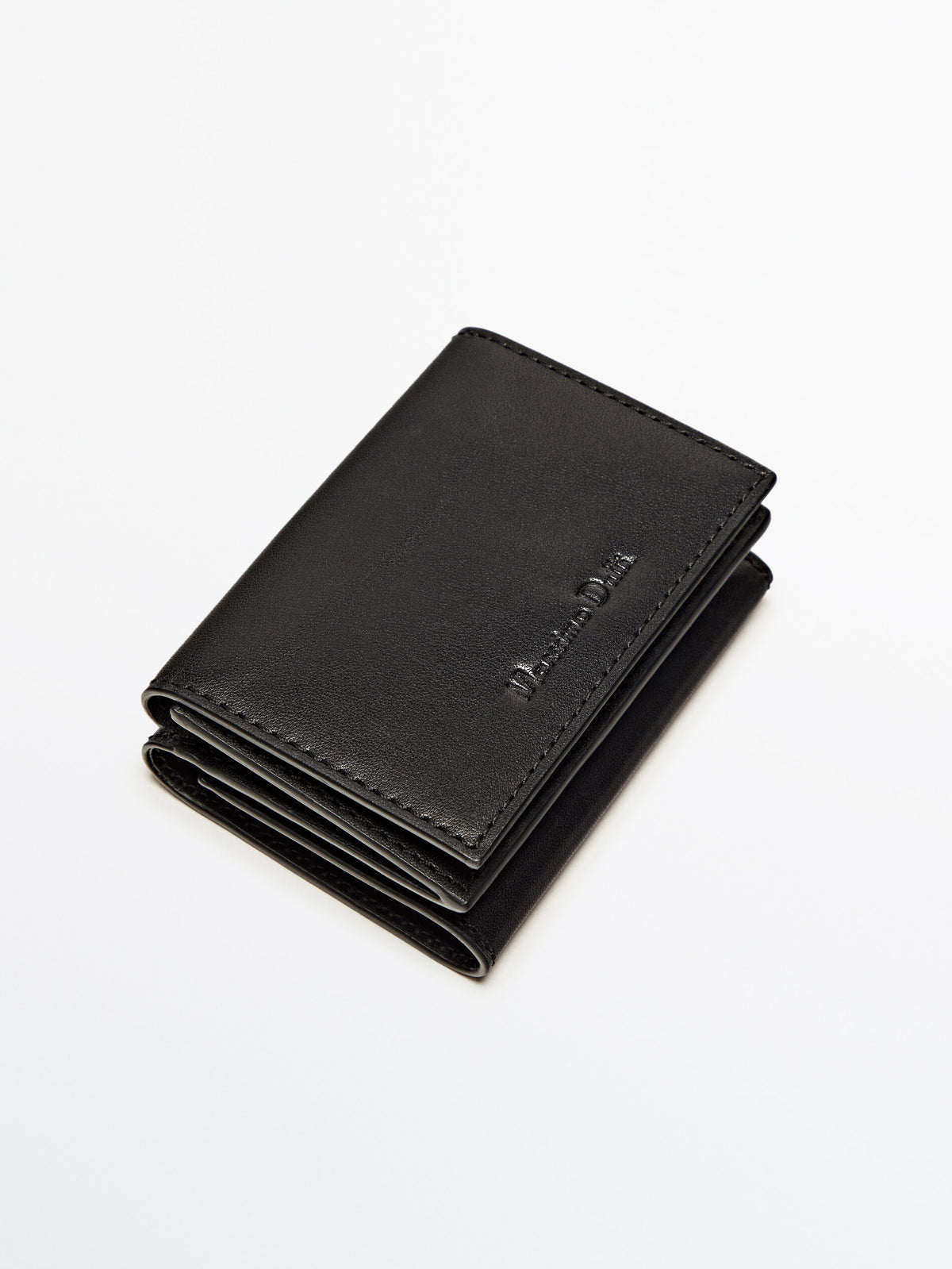 Cartera piel plegada - NEGRO