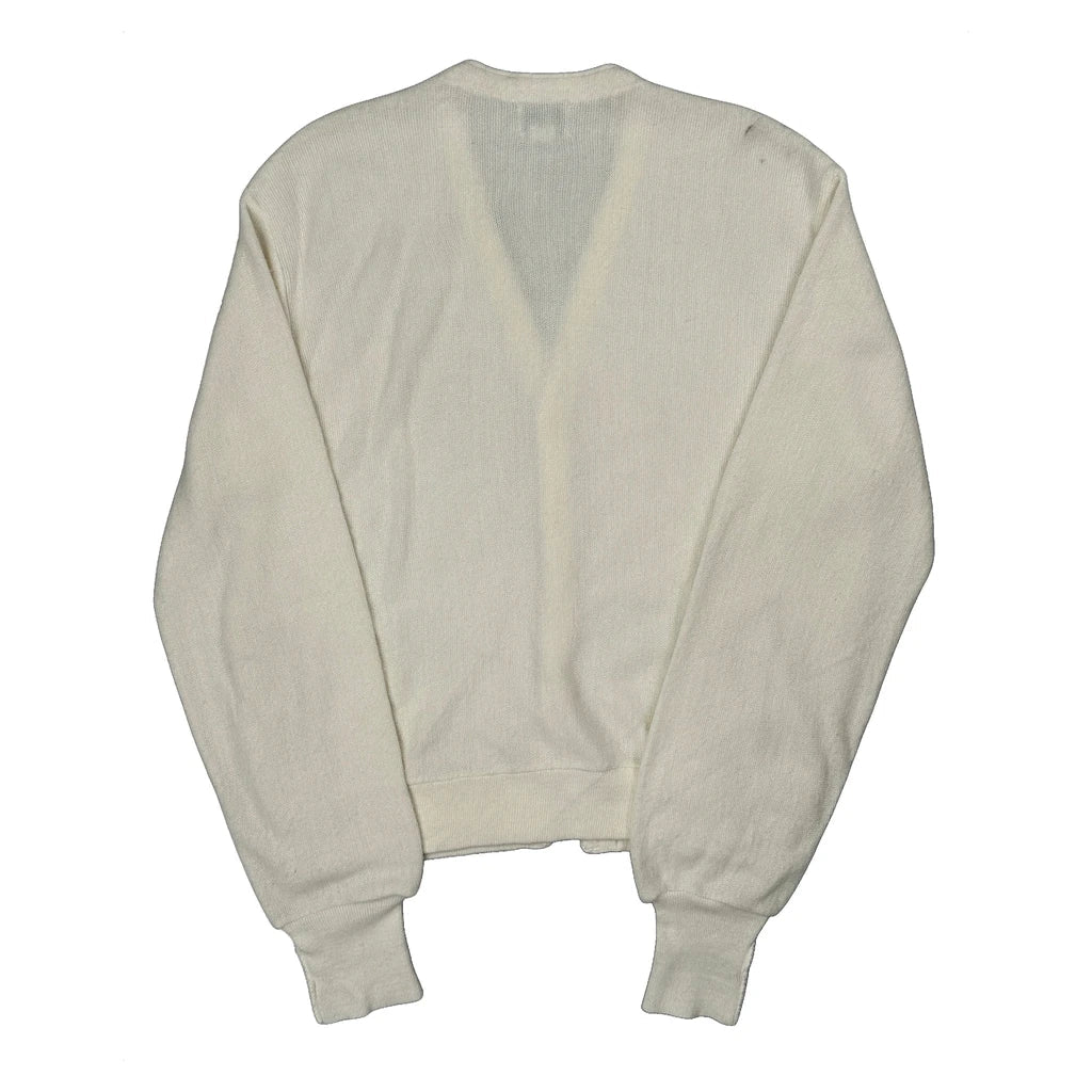 Made In USA Lacoste Izod Cardigan - Medium White Acrylic