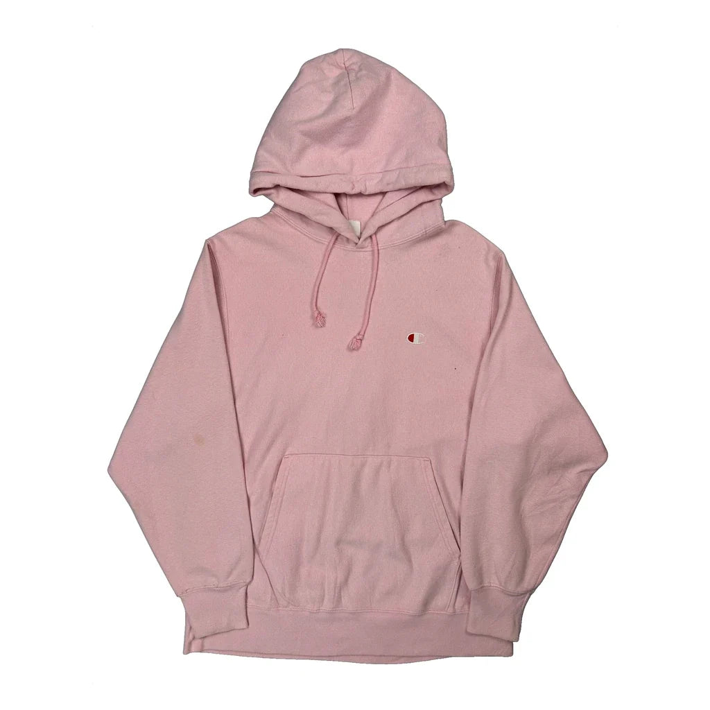 Reverse Weave Champion Hoodie - Medium Pink Cotton Blend