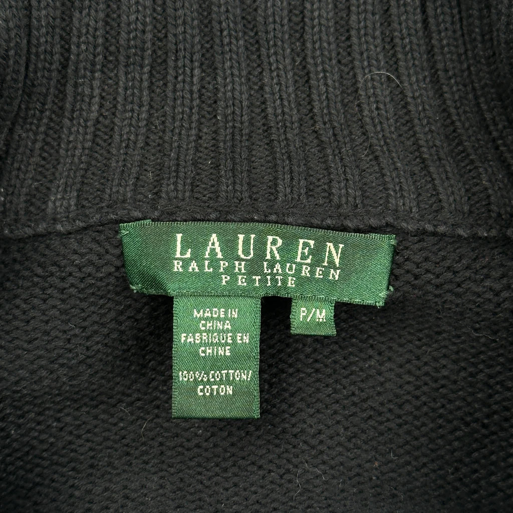 Ralph Lauren Zip Up - Medium Black Cotton