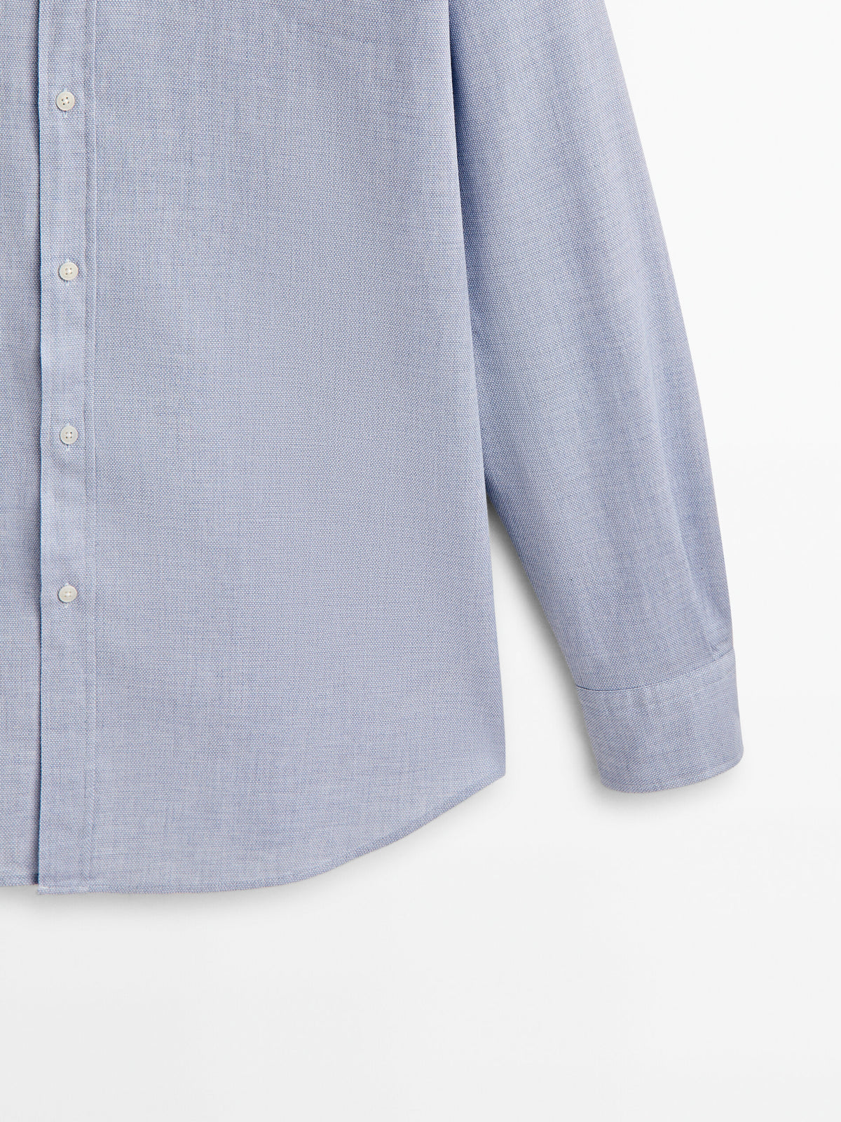 Camisa melange algodón slim fit - CELESTE