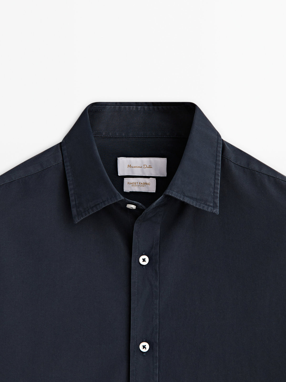 Camisa popelín algodón slim fit - AZUL MARINO