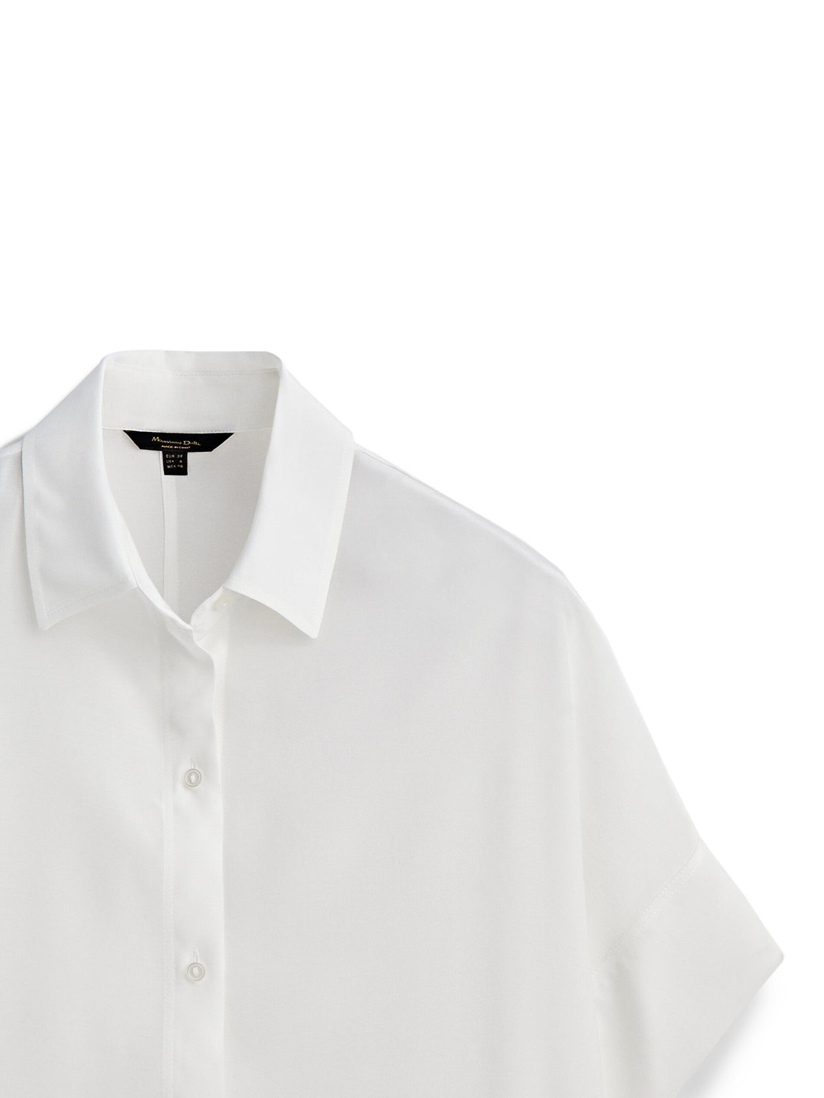 Camisa fluida manga corta - BLANCO