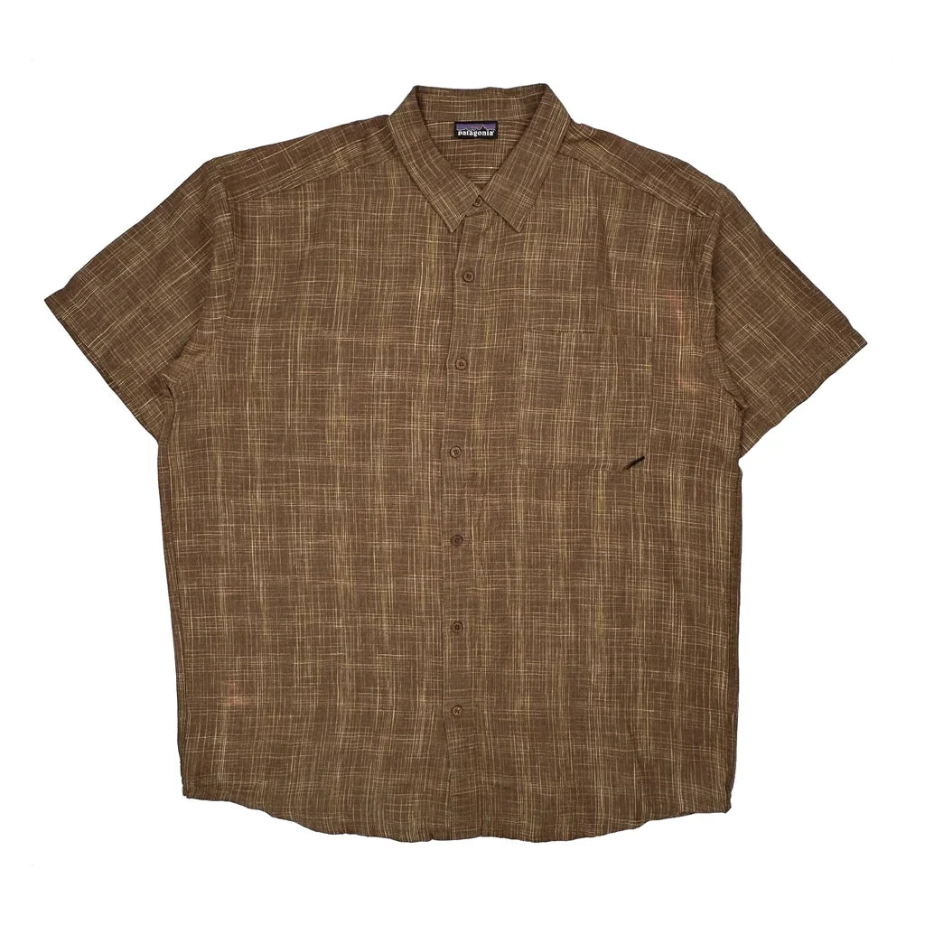 Patagonia Short Sleeve Shirt - XL Brown Linen