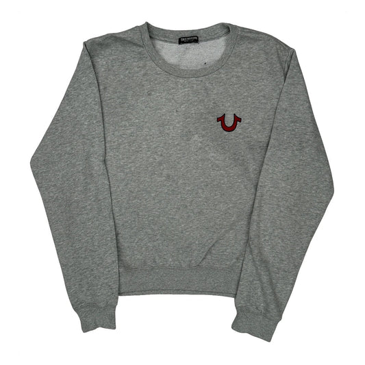 True Religion Graphic Sweatshirt - Large Gray Cotton