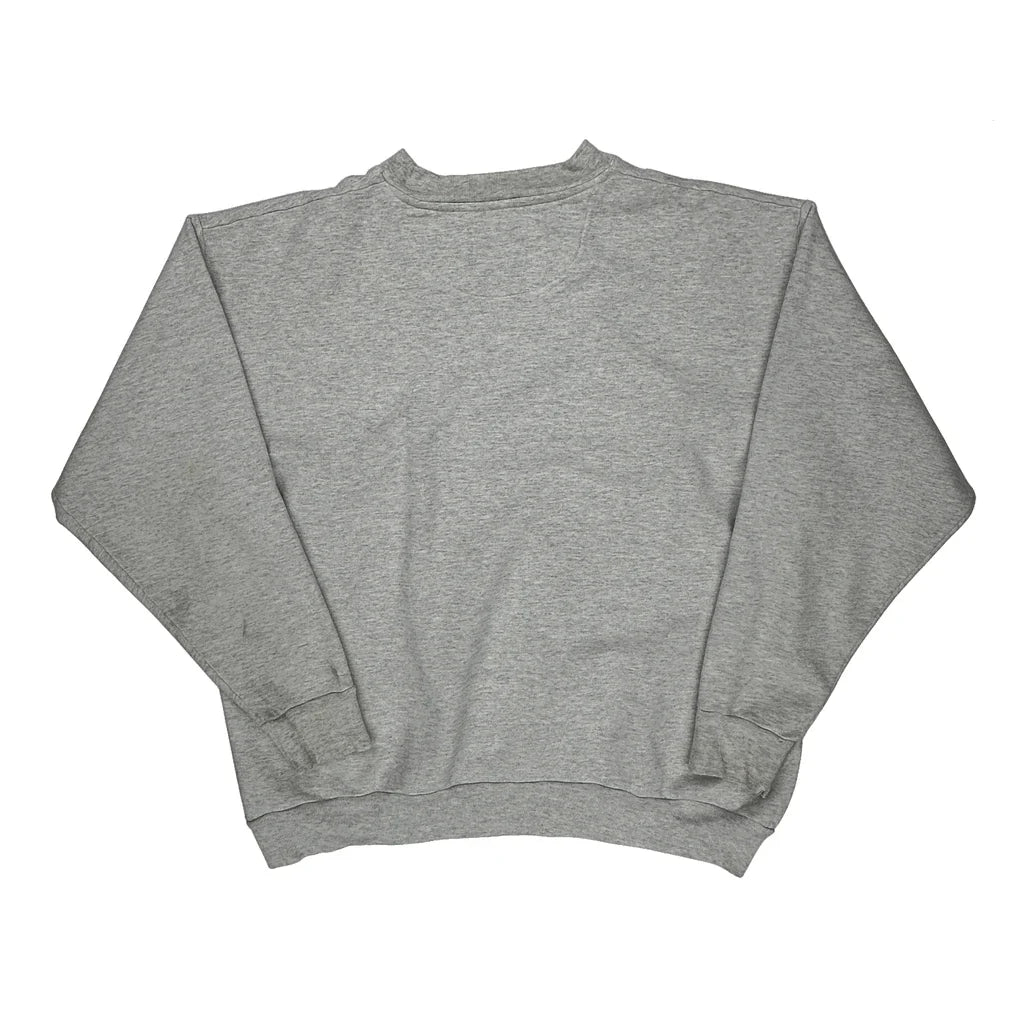 90S Yankees Majestic Spellout Sweatshirt - XL Gray Cotton Blend