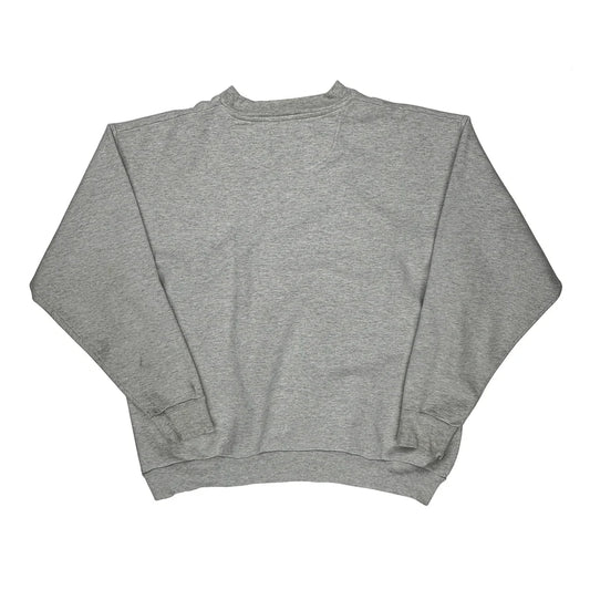 90S Yankees Majestic Spellout Sweatshirt - XL Gray Cotton Blend