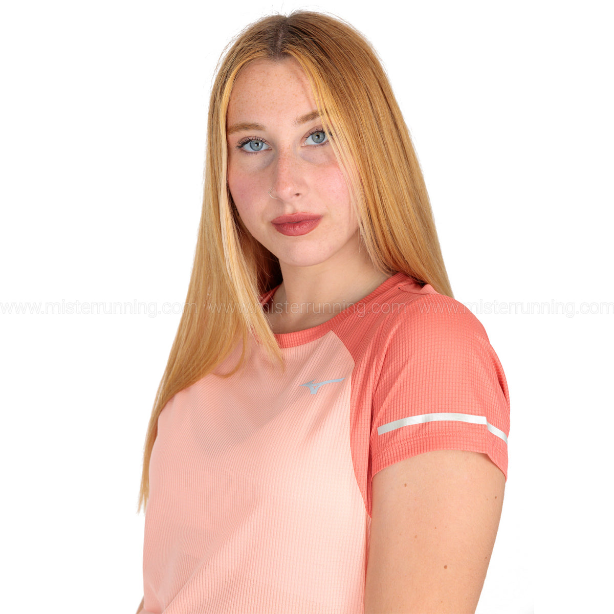 Mizuno Dryaeroflow Logo Maglietta Apricot Blush